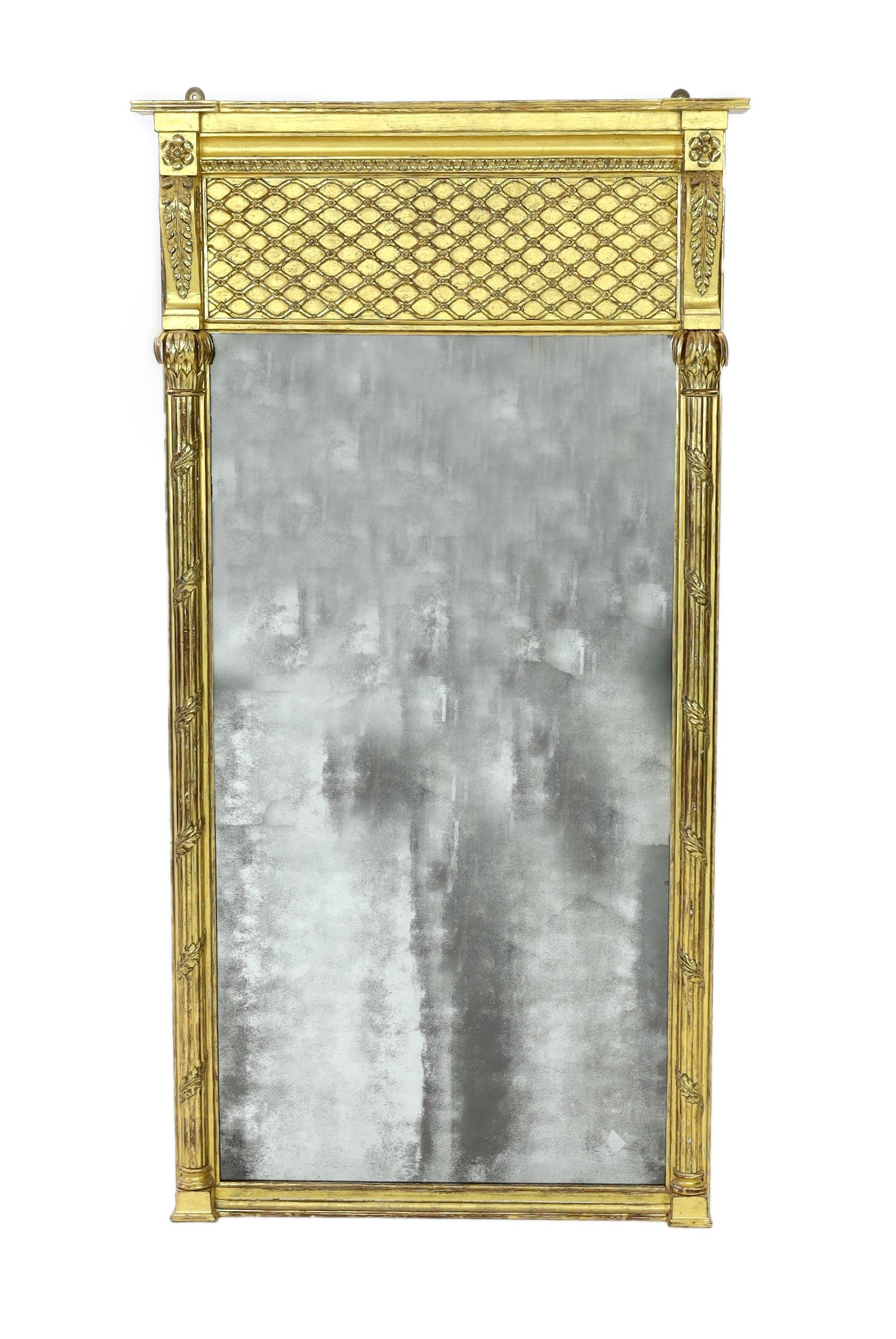 A Regency giltwood pier glass, W.77cm H.146cm